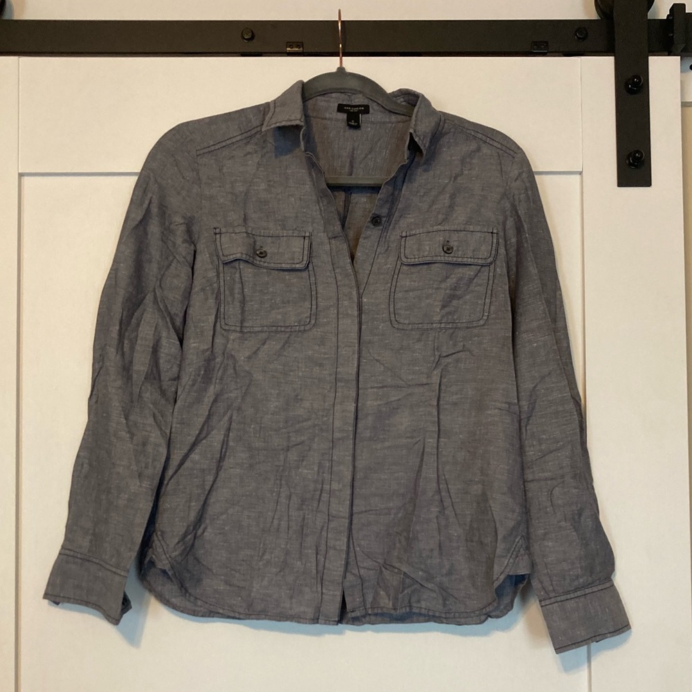 Ann Taylor Chambray Button Down size 2